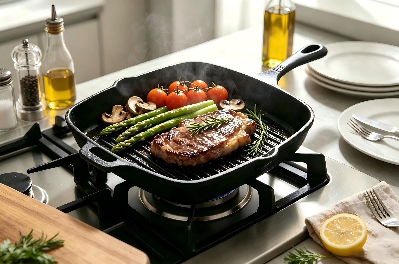Cast Iron Square Grill Pan