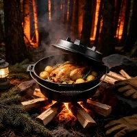 Cast iron camping dutch oven with duo lid/3legs ,preseasoned