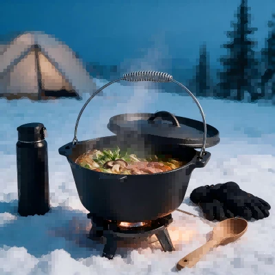Cast iron camping dutch oven reversible lid with 3 legs,preseasoned