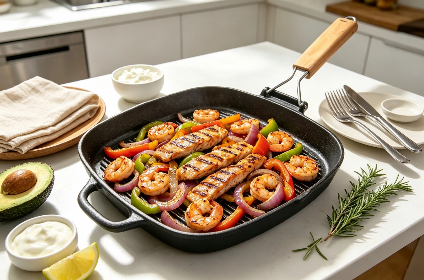 Cast iron foldable grill pan